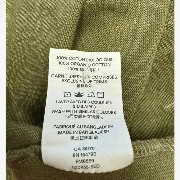 Frank And Oak Green White Short Sleeve Polo Top size Medium - Picture 9 of 11